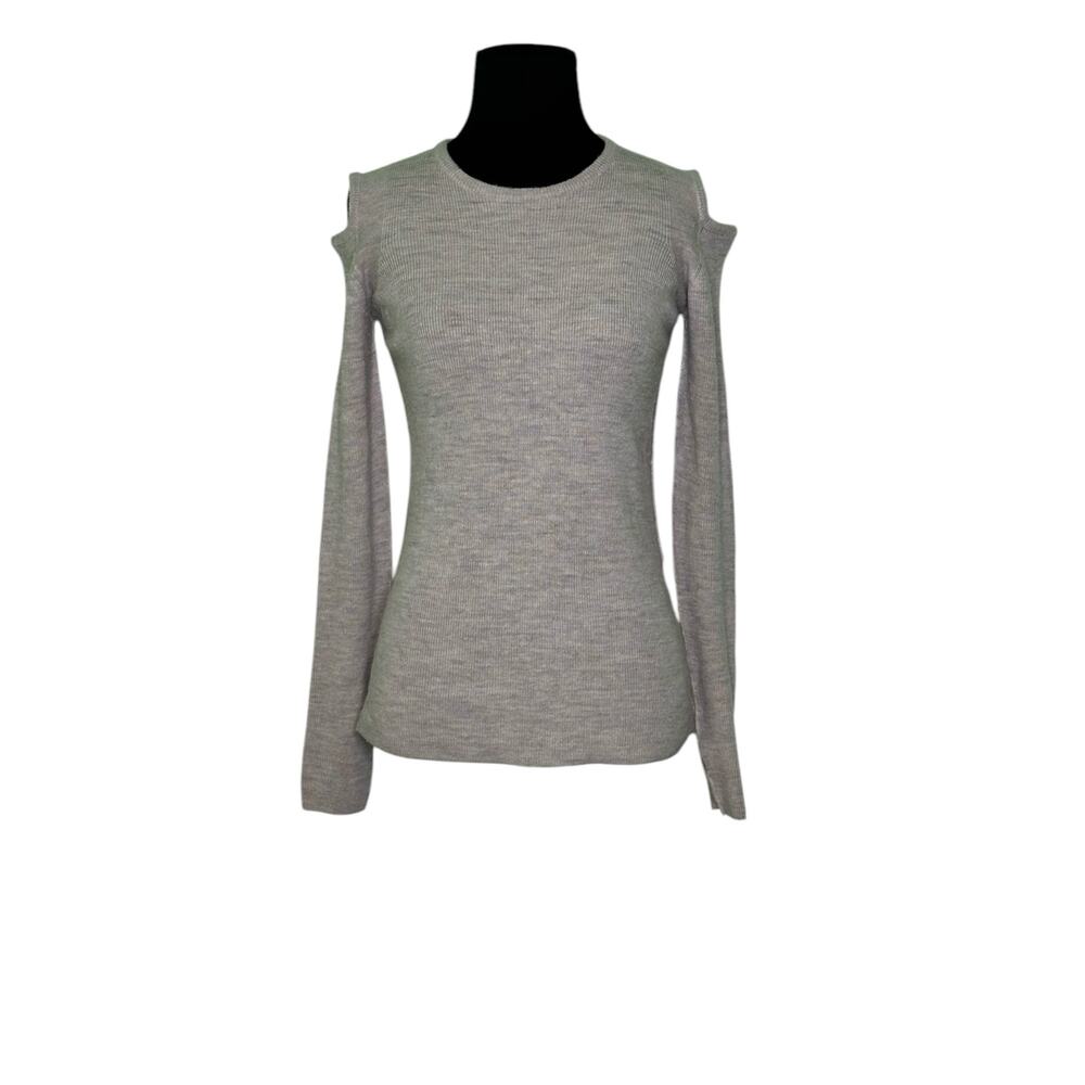 CURRENT/ELLIOTT gray cold shoulder fitted sweater size 1 - US 2